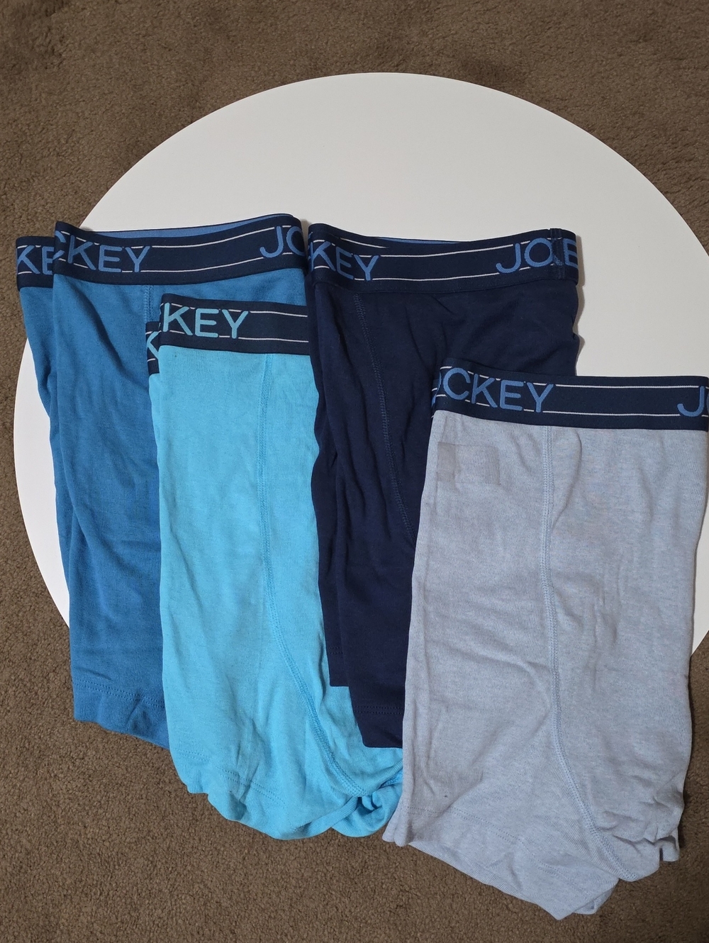 Jockey Men's 4-Pack Boxer Briefs - Light Blue, Teal, Navy, Gray
